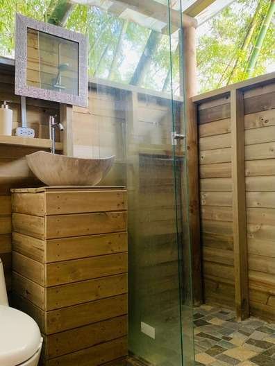 private bathroom jungle cabin harmonica aya retreat